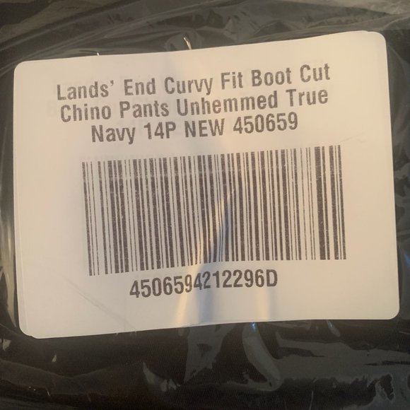 NWT LANDS' END CURVY FIT BOOT CUT CHINO PANTS TRUE NAVY 14P (PETITE) - Picture 11 of 15